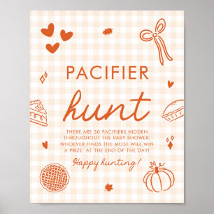 Fall Cutie Pie Pacifier Hunt Baby Shower Game Poster
