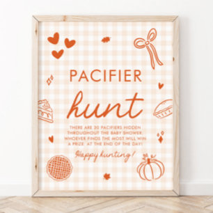Fall Cutie Pie Pacifier Hunt Baby Shower Game Poster