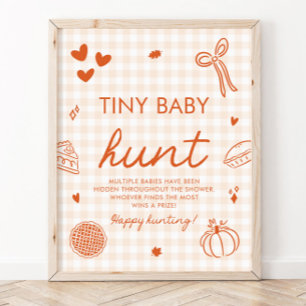 Fall Cutie Pie Tiny Baby Hunt Baby Shower Game Poster