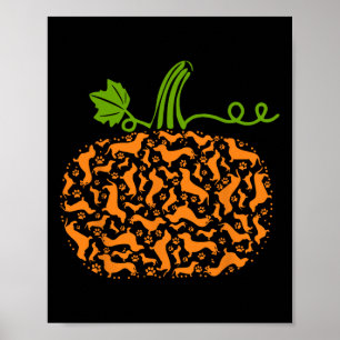 Fall Dachshund Doxin Pumpkin Fun Halloween Dog Lov Poster