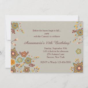Fall Dainties Floral Invitation