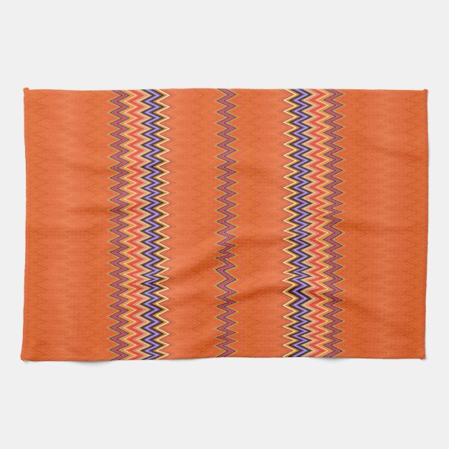 Fall Delight Zigzag Tea Towel (Horizontal)