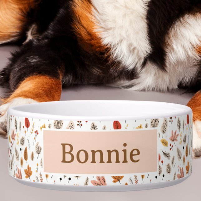 Fall Design - Autumnal Dog Bowl (Fall dog bowl)