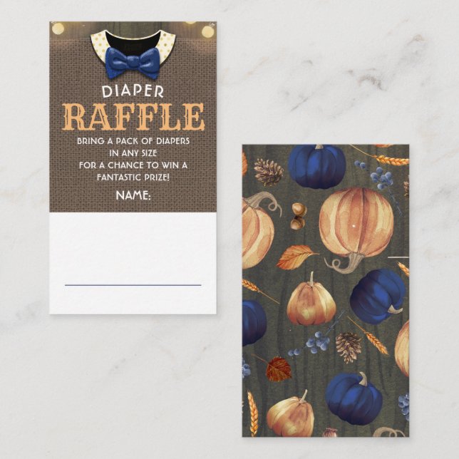 Fall Diaper Raffle Ticket Enclosure Card (Front/Back)