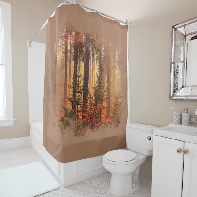 Fall Distressed Sublimation Shower Curtain (In Situ)