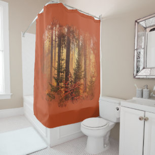 Fall Distressed Sublimation Shower Curtain