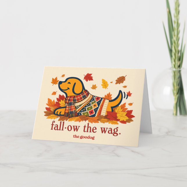 Fall Dog Lover Greeting Card (Front)