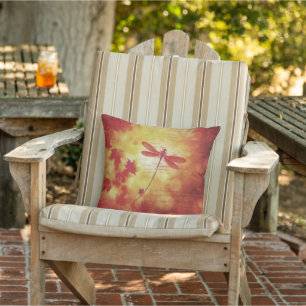 Fall dragonfly throw pillow