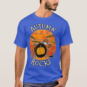 Fall Drummer, Autumn Rocks, Drum Teacher Musician T-Shirt