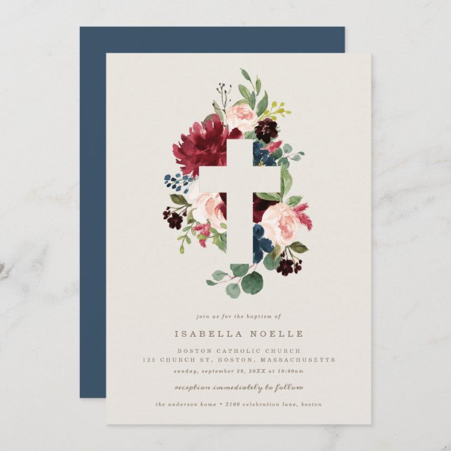 Fall Elegance Baptism Invitation (Front/Back)