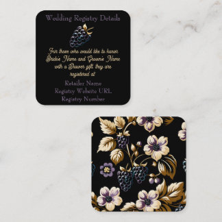 Fall Elegance Blackberry & Blooms Bridal Shower Enclosure Card