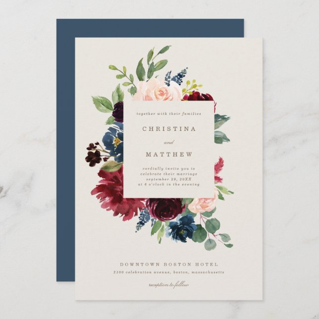Fall Elegance Wedding Invitation (Front/Back)
