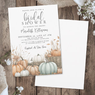 Fall Elegant Pumpkin Bridal Shower Invitation