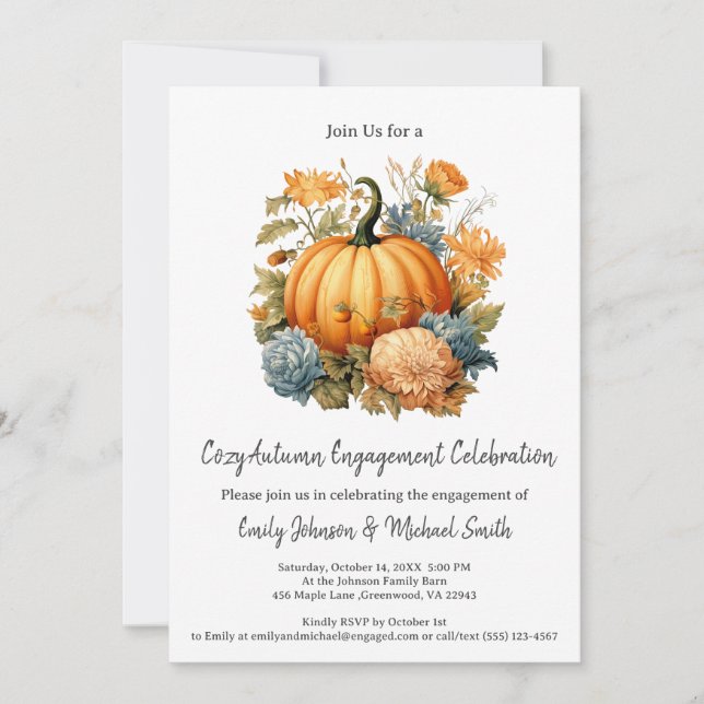 Fall Engagement Party  Invitation (Front)