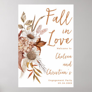 Fall Engagement Party Welcome Poster