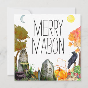 Fall Equinox Mabon Harvest Night and Day Pagan Holiday Card