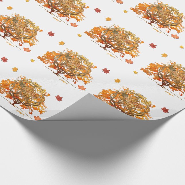 Fall Equinox Pagan Wiccan graphic. Wrapping Paper (Corner)