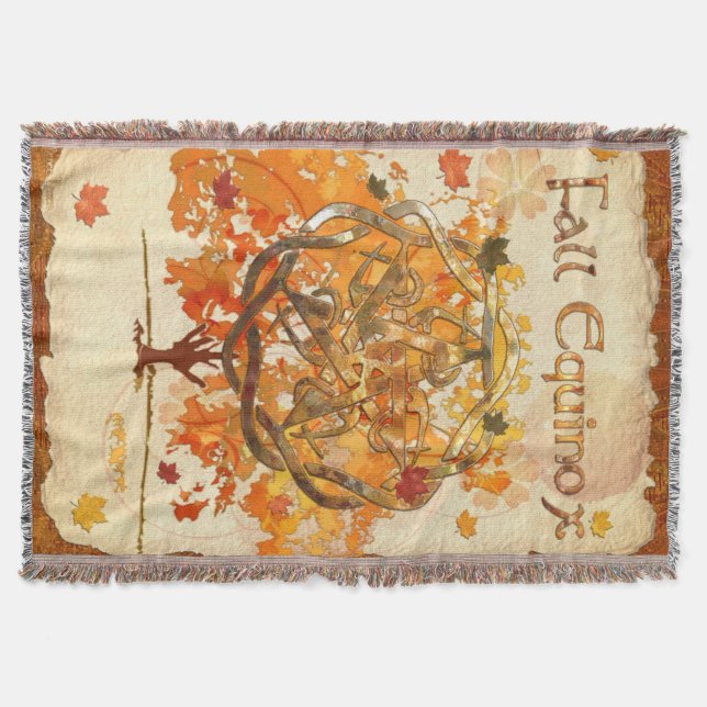 Fall Equinox Pagan Wiccan Throw Blanket (Front)
