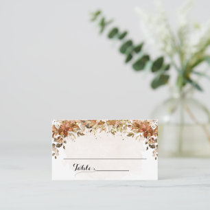 Fall Eucalyptus Bridal Shower Autumn Wedding Flat Place Card