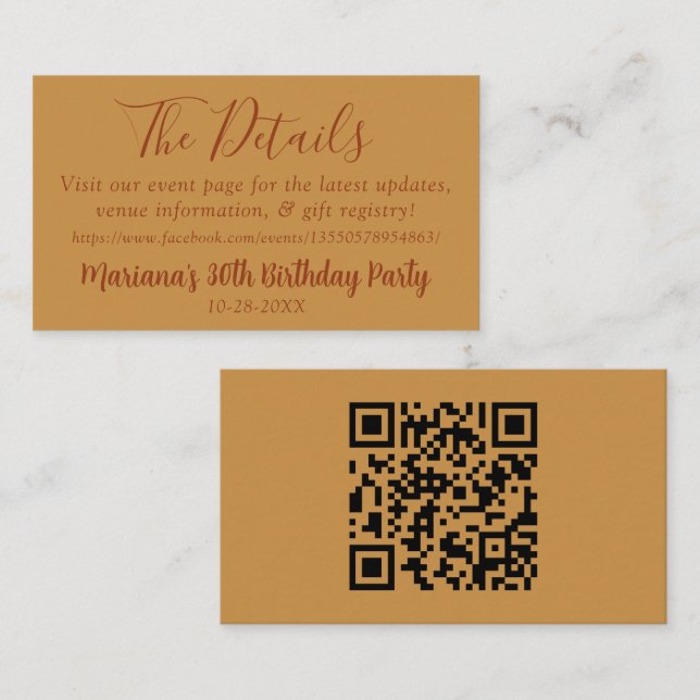 Fall Event Details Web Page Enclosure Card (Front/Back)