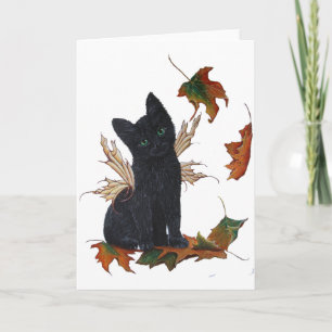 Fall Fairy Cat Card