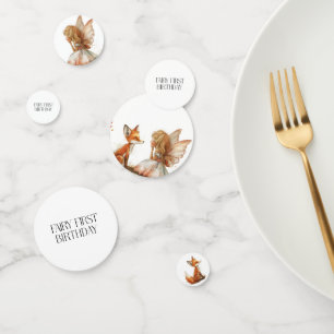 Fall Fairy First Birthday Thank You with a Fox Confetti