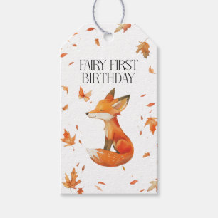 Fall Fairy First Birthday Thank You with a Fox Gift Tags