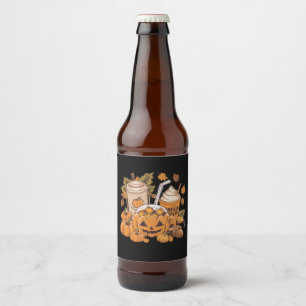 Fall Family Halloween Thanksgiving Cute Autumn Beer Bottle Label
