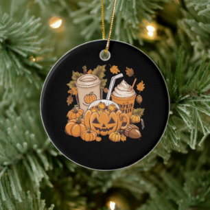 Fall Family Halloween Thanksgiving Cute Autumn Ceramic Ornament