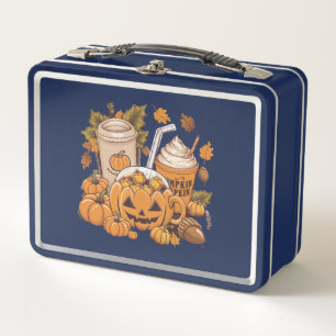 Fall Family Halloween Thanksgiving Cute Autumn Metal Lunch Box
