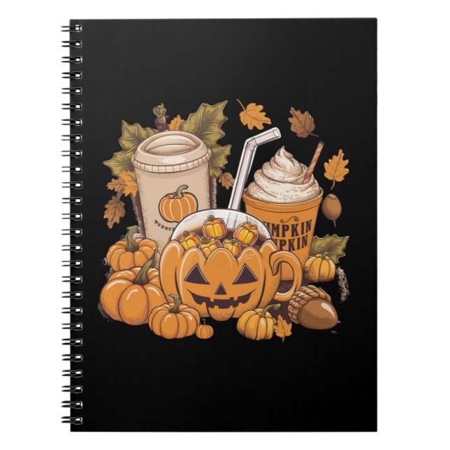 Fall Family Halloween Thanksgiving Cute Autumn Notebook (Front)