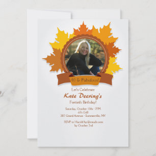 Fall Fancy Photo Invitation