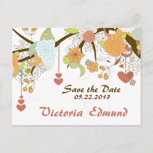 Fall Fantasy Floral Save the Date Postcard
