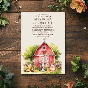 Fall Farm Country Whimsical Wedding Invitation