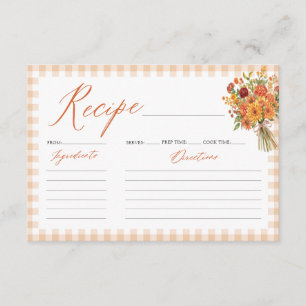 Fall Farmers Market Bridal Shower Recipe Card