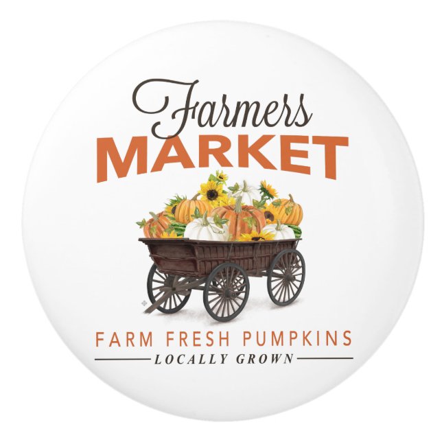 FALL FARMERS MARKET CERAMIC KNOB (Front)