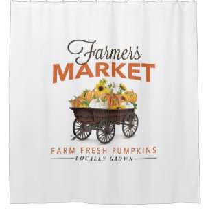 FALL FARMERS MARKET SHOWER CURTAIN