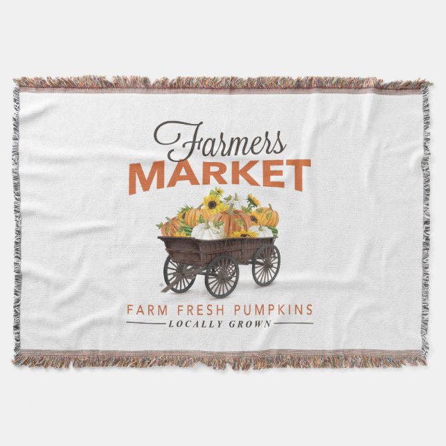 FALL FARMERS MARKET THROW BLANKET (Front)