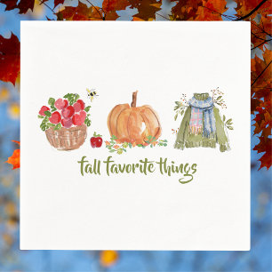 Fall Favorite Things Apples, Pumpkin, Sweater Napkin