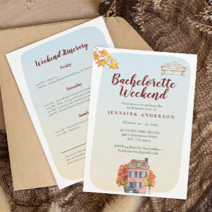 Fall favorites Rustic Bachelorette Weekend  Invitation