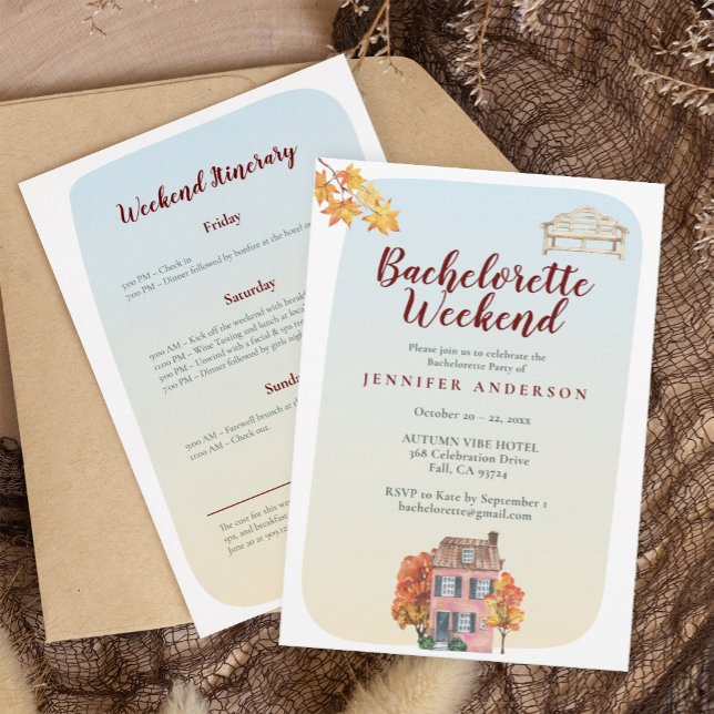 Fall favourites Rustic Bachelorette Weekend  Invitation (Creator Uploaded)