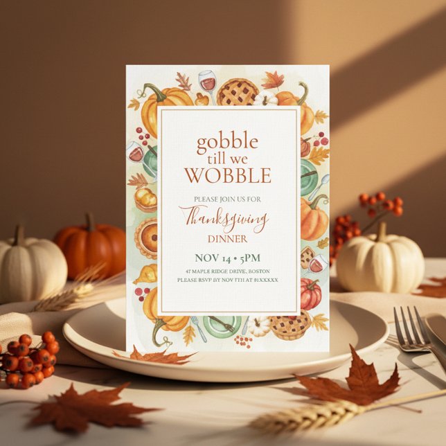 Fall Feast Frame Thanksgiving Invitation (Framed Thanksgiving Invite)