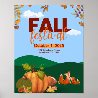 Fall Fest Poster, Autumn, Holiday Poster
