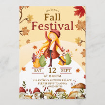 Fall Festival Autumn Invitation Card