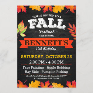 Fall Festival Birthday Party Invitation