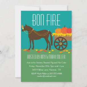 Fall Festival Bon Fire Party Invitations