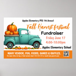 FALL FESTIVAL Fundraiser PTO PTA Church Banner Poster