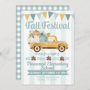 Fall Festival Invitation Rustic Truck