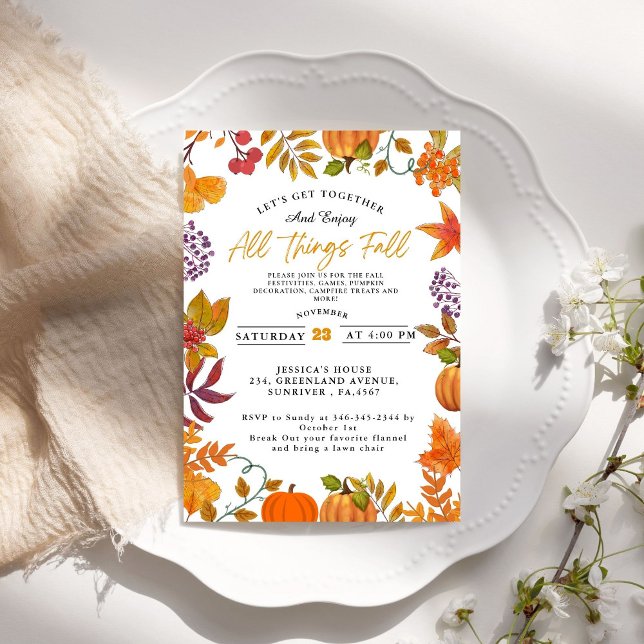 Fall Festival party bonfire neighbourhood party  Invitation (Creator Uploaded)