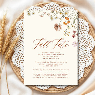 Fall Fete Boho Wildflower Celebration Invitation